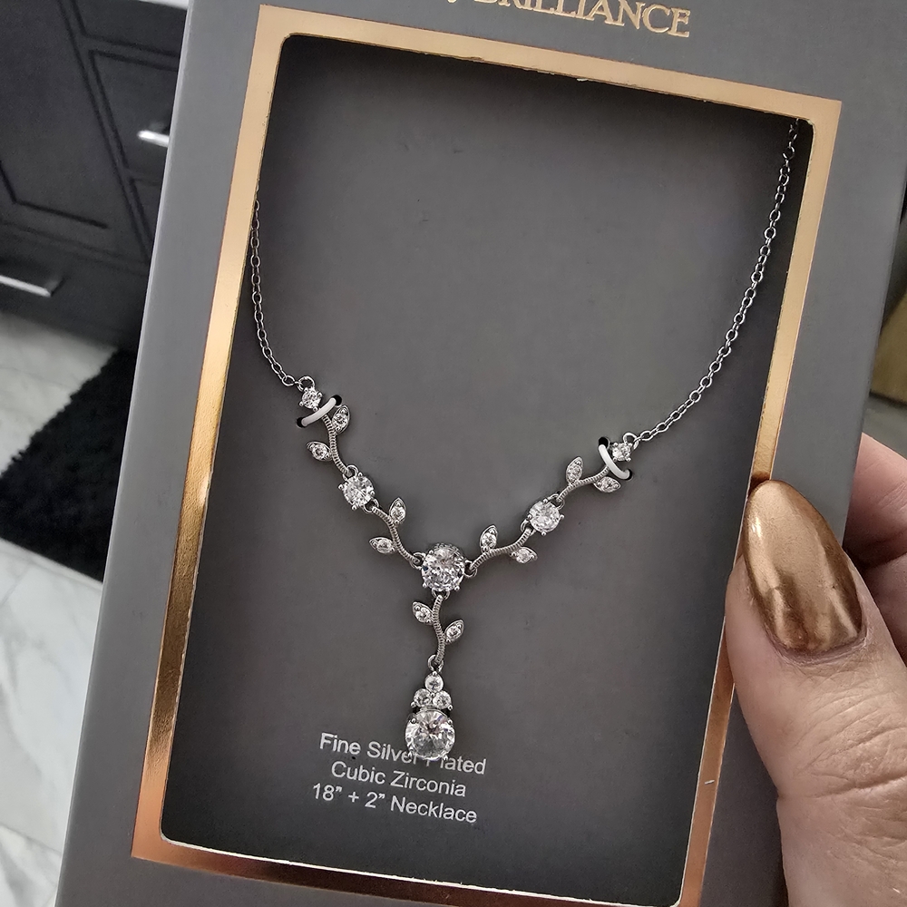 Silver Necklace with Cubic Zirconia